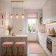 Searchlight-NIK-SP3-SB+3x02NIK-PI - Nikita - Satin Brass 3 Light over Island Fitting with Pink Ribbed Small Glass