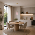Nikita - Satin Brass Pendant with Pink Ribbed Glass ∅ 20 cm