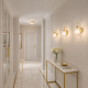 Searchlight-NIK-WB-SB+02NIK-CL - Nikita - Satin Brass Wall Lamp with Clear Ribbed Glass