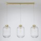 Searchlight-NIK-SP3-SB+3x01NIK-CL - Nikita - Satin Brass 3 Light over Island Fitting with Clear Ribbed Big Glass