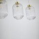Searchlight-NIK-SP3-SB+3x01NIK-CL - Nikita - Satin Brass 3 Light over Island Fitting with Clear Ribbed Big Glass