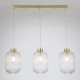 Searchlight-NIK-SP3-SB+3x01NIK-CL - Nikita - Satin Brass 3 Light over Island Fitting with Clear Ribbed Big Glass