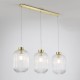 Searchlight-NIK-SP3-SB+3x01NIK-CL - Nikita - Satin Brass 3 Light over Island Fitting with Clear Ribbed Big Glass
