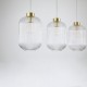 Searchlight-NIK-SP3-SB+3x01NIK-CL - Nikita - Satin Brass 3 Light over Island Fitting with Clear Ribbed Big Glass