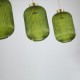 Kitchen Lights - Nikita - Satin Brass 3 Light over Island Fitting with Green Ribbed Big Glass Searchlight-NIK-SP3-SB+3x01NIK-GR - Nikita - Satin Brass 3 Light over Island Fitting with Green Ribbed Big Glass
