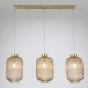 Searchlight-NIK-SP3-SB+3x01NIK-AM - Nikita - Satin Brass 3 Light over Island Fitting with Amber Ribbed Big Glass