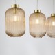 Searchlight-NIK-SP3-SB+3x01NIK-AM - Nikita - Satin Brass 3 Light over Island Fitting with Amber Ribbed Big Glass