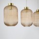 Searchlight-NIK-SP3-SB+3x01NIK-AM - Nikita - Satin Brass 3 Light over Island Fitting with Amber Ribbed Big Glass