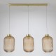 Searchlight-NIK-SP3-SB+3x01NIK-AM - Nikita - Satin Brass 3 Light over Island Fitting with Amber Ribbed Big Glass