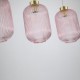 Searchlight-NIK-SP3-SB+3x01NIK-PI - Nikita - Satin Brass 3 Light over Island Fitting with Pink Ribbed Big Glass