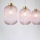Searchlight-NIK-SP3-SB+3x01NIK-PI - Nikita - Satin Brass 3 Light over Island Fitting with Pink Ribbed Big Glass