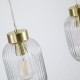 Kitchen Lights - Nikita - Satin Brass 3 Light over Island Fitting with Clear Ribbed Small Glass Searchlight-NIK-SP3-SB+3x02NIK-CL - Nikita - Satin Brass 3 Light over Island Fitting with Clear Ribbed Small Glass