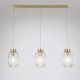 Kitchen Lights - Nikita - Satin Brass 3 Light over Island Fitting with Clear Ribbed Small Glass Searchlight-NIK-SP3-SB+3x02NIK-CL - Nikita - Satin Brass 3 Light over Island Fitting with Clear Ribbed Small Glass