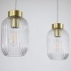 Kitchen Lights - Nikita - Satin Brass 3 Light over Island Fitting with Clear Ribbed Small Glass Searchlight-NIK-SP3-SB+3x02NIK-CL - Nikita - Satin Brass 3 Light over Island Fitting with Clear Ribbed Small Glass