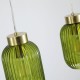 Searchlight-NIK-SP3-SB+3x02NIK-GR - Nikita - Satin Brass 3 Light over Island Fitting with Green Ribbed Small Glass
