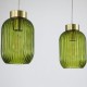 Searchlight-NIK-SP3-SB+3x02NIK-GR - Nikita - Satin Brass 3 Light over Island Fitting with Green Ribbed Small Glass