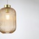 Searchlight-NIK-SP1-SB+01NIK-AM - Nikita - Satin Brass Pendant with Amber Ribbed Glass ∅ 20 cm