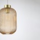 Searchlight-NIK-SP1-SB+01NIK-AM - Nikita - Satin Brass Pendant with Amber Ribbed Glass ∅ 20 cm