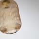 Searchlight-NIK-SP1-SB+01NIK-AM - Nikita - Satin Brass Pendant with Amber Ribbed Glass ∅ 20 cm