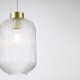 Searchlight-NIK-SP1-SB+01NIK-CL - Nikita - Satin Brass Pendant with Clear Ribbed Glass ∅ 20 cm