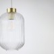 Searchlight-NIK-SP1-SB+01NIK-CL - Nikita - Satin Brass Pendant with Clear Ribbed Glass ∅ 20 cm