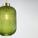Searchlight-NIK-SP1-SB+01NIK-GR - Nikita - Satin Brass Pendant with Green Ribbed Glass ∅ 20 cm
