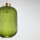 Searchlight-NIK-SP1-SB+01NIK-GR - Nikita - Satin Brass Pendant with Green Ribbed Glass ∅ 20 cm