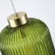 Searchlight-NIK-SP1-SB+01NIK-GR - Nikita - Satin Brass Pendant with Green Ribbed Glass ∅ 20 cm