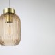 Ceiling Lights - Nikita - Satin Brass Pendant with Amber Ribbed Glass ∅ 14 cm Searchlight-NIK-SP1-SB+02NIK-AM - Nikita - Satin Brass Pendant with Amber Ribbed Glass ∅ 14 cm