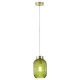 - Nikita - Satin Brass Pendant with Green Ribbed Glass ∅ 14 cm Searchlight-NIK-SP1-SB+02NIK-GR - Nikita - Satin Brass Pendant with Green Ribbed Glass ∅ 14 cm