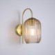 Searchlight-NIK-WB-SB+02NIK-AM - Nikita - Satin Brass Wall Lamp with Amber Ribbed Glass