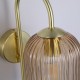 Searchlight-NIK-WB-SB+02NIK-AM - Nikita - Satin Brass Wall Lamp with Amber Ribbed Glass