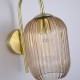 Searchlight-NIK-WB-SB+02NIK-AM - Nikita - Satin Brass Wall Lamp with Amber Ribbed Glass