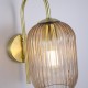 Searchlight-NIK-WB-SB+02NIK-AM - Nikita - Satin Brass Wall Lamp with Amber Ribbed Glass