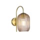 Searchlight-NIK-WB-SB+02NIK-AM - Nikita - Satin Brass Wall Lamp with Amber Ribbed Glass
