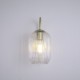 Searchlight-NIK-WB-SB+02NIK-CL - Nikita - Satin Brass Wall Lamp with Clear Ribbed Glass