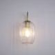 Searchlight-NIK-WB-SB+02NIK-CL - Nikita - Satin Brass Wall Lamp with Clear Ribbed Glass