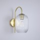 Searchlight-NIK-WB-SB+02NIK-CL - Nikita - Satin Brass Wall Lamp with Clear Ribbed Glass