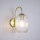 Searchlight-NIK-WB-SB+02NIK-CL - Nikita - Satin Brass Wall Lamp with Clear Ribbed Glass