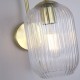 Searchlight-NIK-WB-SB+02NIK-CL - Nikita - Satin Brass Wall Lamp with Clear Ribbed Glass