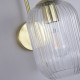 Searchlight-NIK-WB-SB+02NIK-CL - Nikita - Satin Brass Wall Lamp with Clear Ribbed Glass