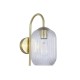 Searchlight-NIK-WB-SB+02NIK-CL - Nikita - Satin Brass Wall Lamp with Clear Ribbed Glass