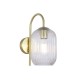 Searchlight-NIK-WB-SB+02NIK-CL - Nikita - Satin Brass Wall Lamp with Clear Ribbed Glass