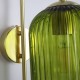 Searchlight-NIK-WB-SB+02NIK-GR - Nikita - Satin Brass Wall Lamp with Green Ribbed Glass