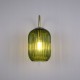 Searchlight-NIK-WB-SB+02NIK-GR - Nikita - Satin Brass Wall Lamp with Green Ribbed Glass