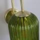 Searchlight-NIK-WB-SB+02NIK-GR - Nikita - Satin Brass Wall Lamp with Green Ribbed Glass