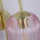 Searchlight-NIK-WB-SB+02NIK-PI - Nikita - Satin Brass Wall Lamp with Pink Ribbed Glass