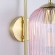 Searchlight-NIK-WB-SB+02NIK-PI - Nikita - Satin Brass Wall Lamp with Pink Ribbed Glass