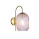 Searchlight-NIK-WB-SB+02NIK-PI - Nikita - Satin Brass Wall Lamp with Pink Ribbed Glass