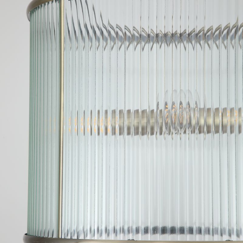 Ceiling Lights - Gatsby - Antique Brass 4 Light Pendant with Ribbed Glass Searchlight-04GAT-AB - Gatsby - Antique Brass 4 Light Pendant with Ribbed Glass